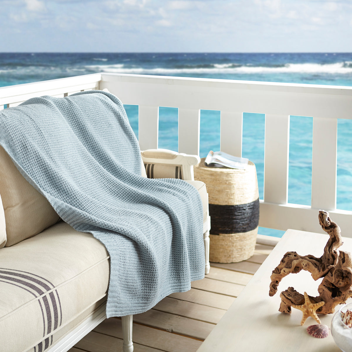 Teal waffle throw best sale