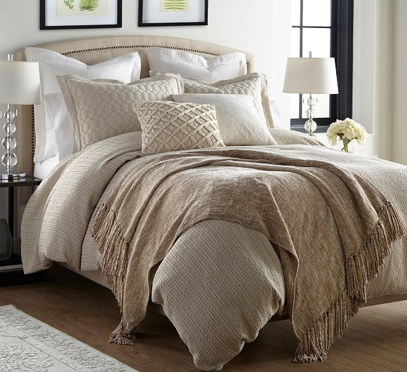 Taupe chenille online throw