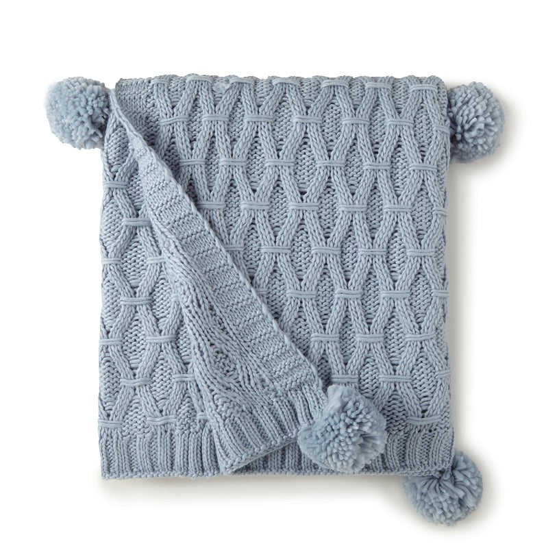 Pom Pom Sweater Knit Throw